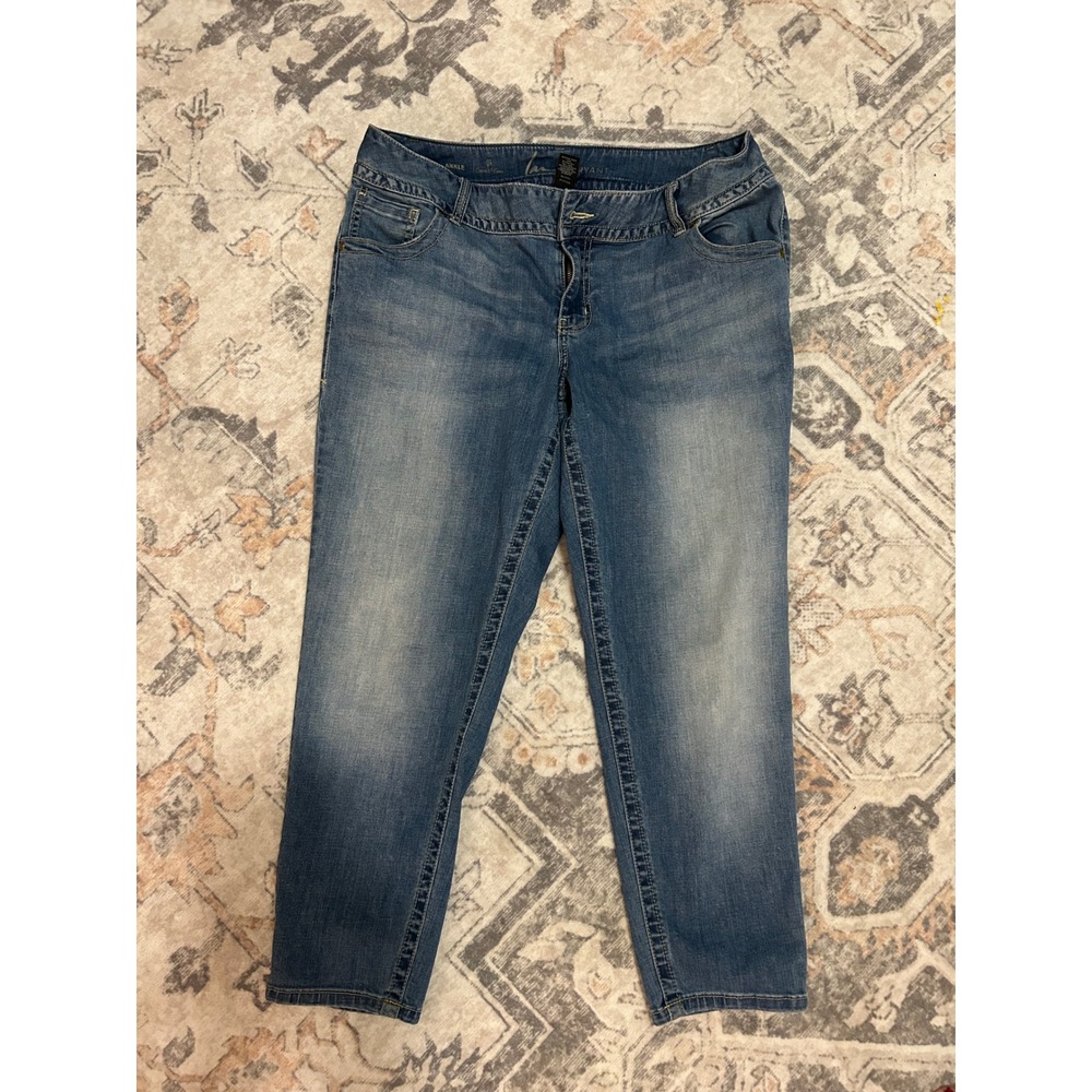 Lane Bryant Genius Fit Ankle Jeans Medium Wash Denim Stretch Size 16